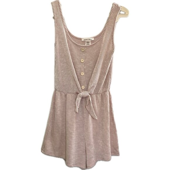 Caution to the Wind Anthropologie Striped Tank Shorts  Dress Pink White Sz M - Picture 1 of 9